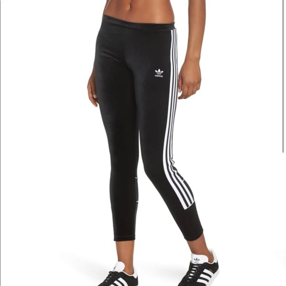 adidas velvet leggings black
